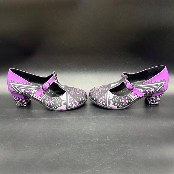 Vintage Hot Chocolate Design Heels Gothic Church Purple Rain Heels EU 36 US 6 - Picture 3 of 10